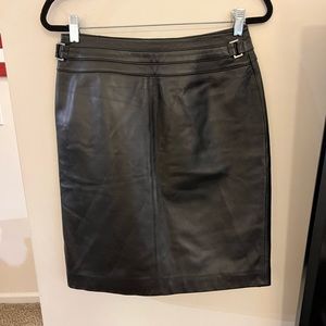Valerie black 100% leather skirt